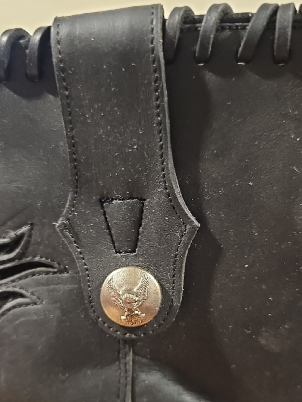 Harley-Davidson Black Leather Short Western Boots - Picture 5 of 8
